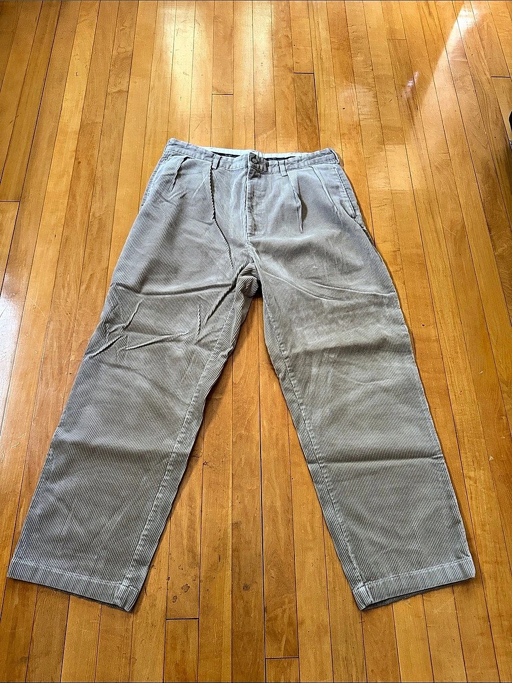 Polo Ralph Lauren vintage Pleated tan wide wale Corduroy Pants Waist 36x30